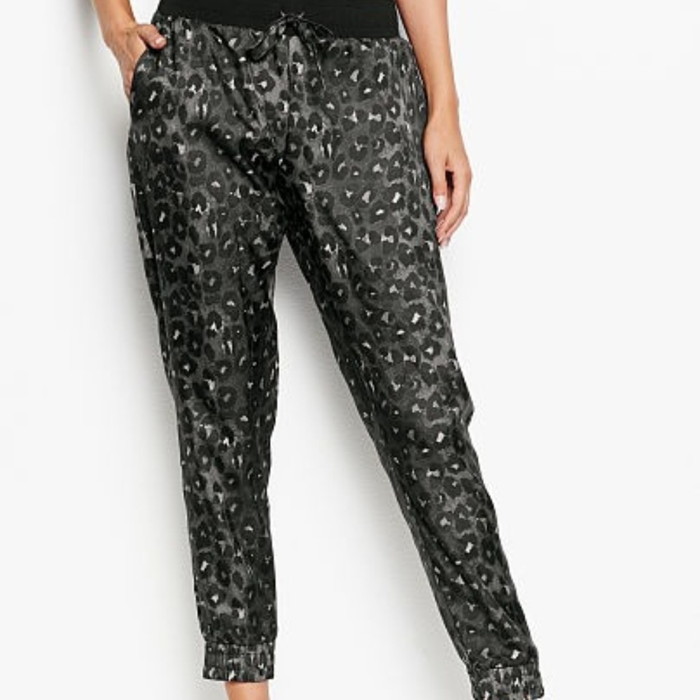 NEW ~ Victoria's Secret Shine Track Pant ~ Leopard
